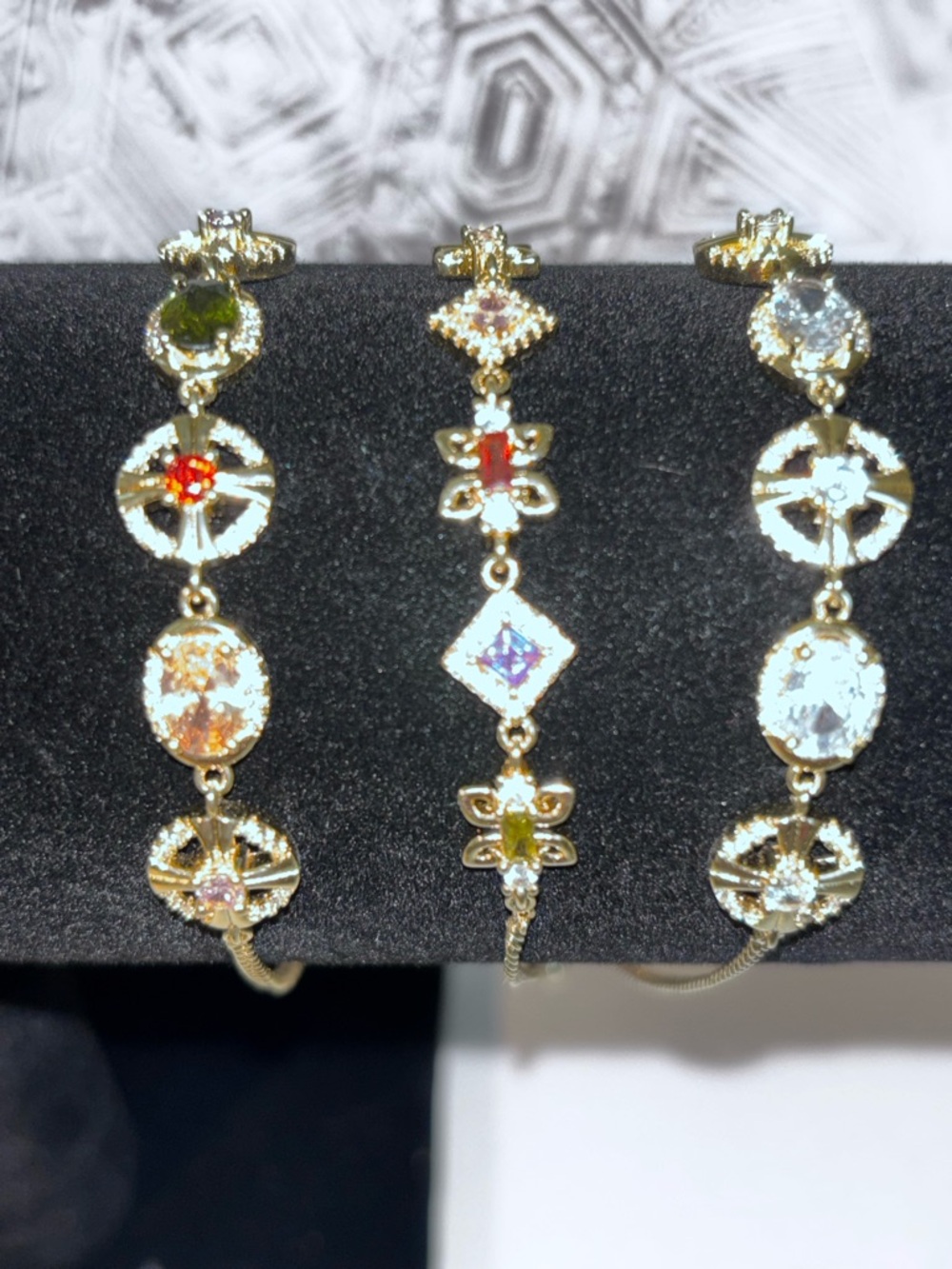 Three 18k Gold Plated Lariat Style Bracelets NWOT